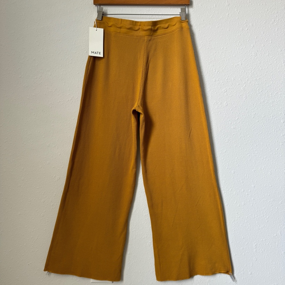 NWT Size S Mustard Yellow Wide Leg Flare Thermal Trouser Pant - MATE the Label